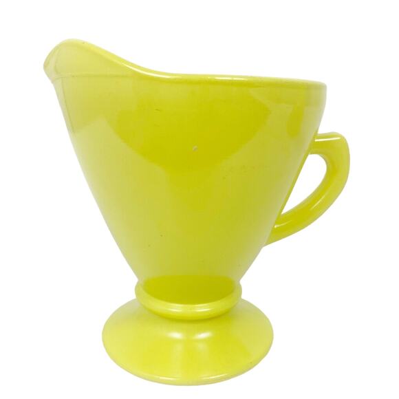 vintage Hazel-Atlas glass Ovide Chartreuse CREAMER & open SUGAR set glassware - Picture 4 of 12